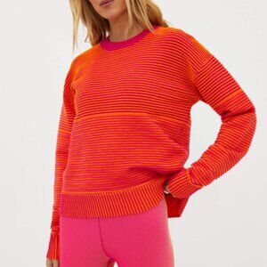 Beach Riot Occulus Sweater Sunset Two Tone Rib - M / SUNSET STRIPES